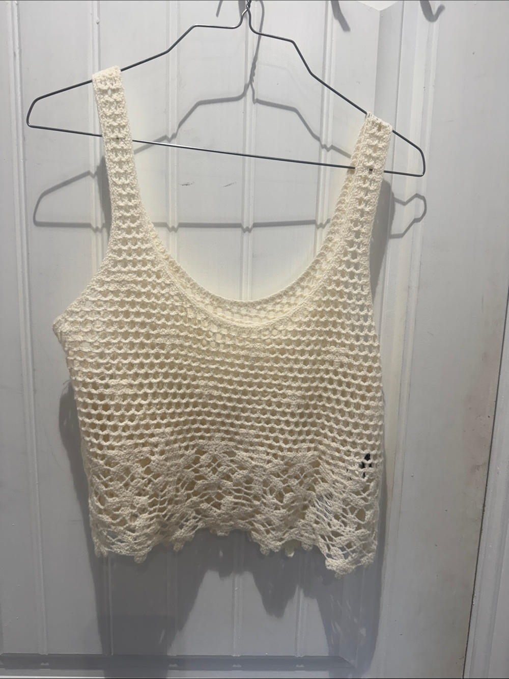 SHEIN Cream Crochet Tank Top